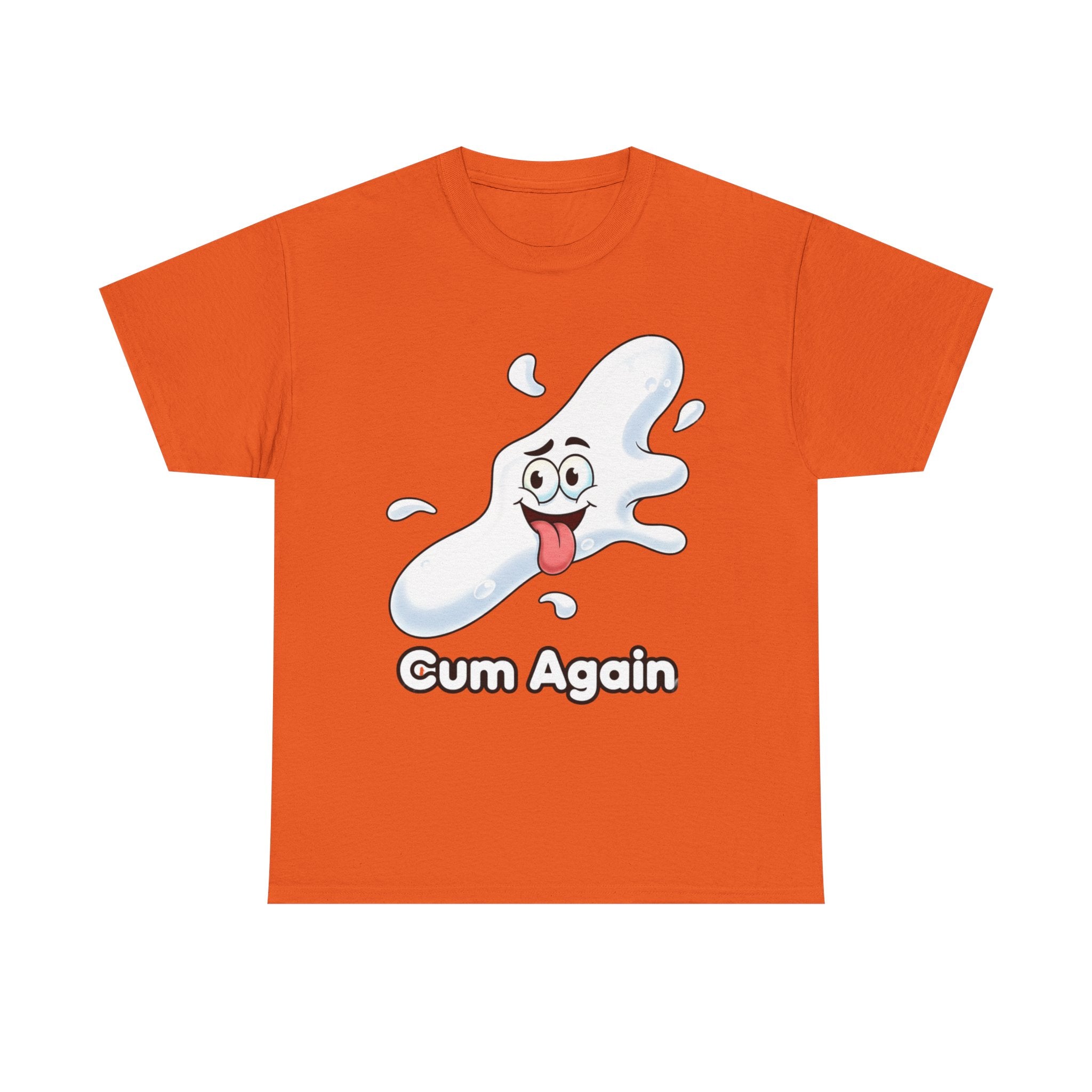 Graphic Tee — "Cum Again" Funny Cartoon Splash T-Shirt