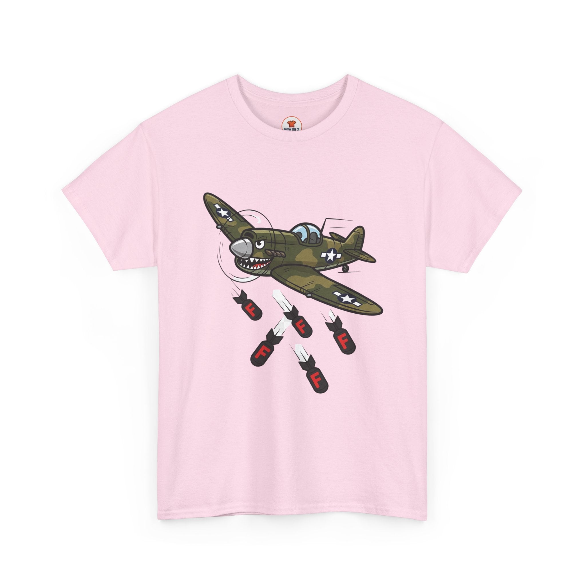 F-Bomb Fighter Plane Cartoon T-Shirt – Cheeky Vintage Military Humor