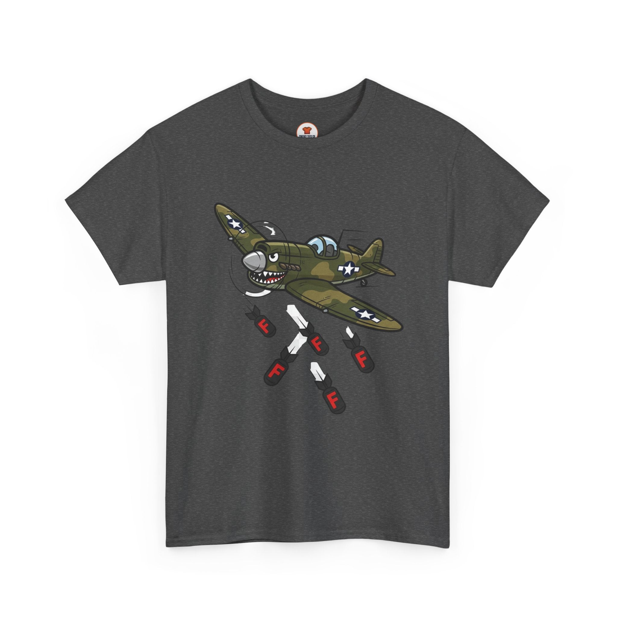 F-Bomb Fighter Plane Cartoon T-Shirt – Cheeky Vintage Military Humor