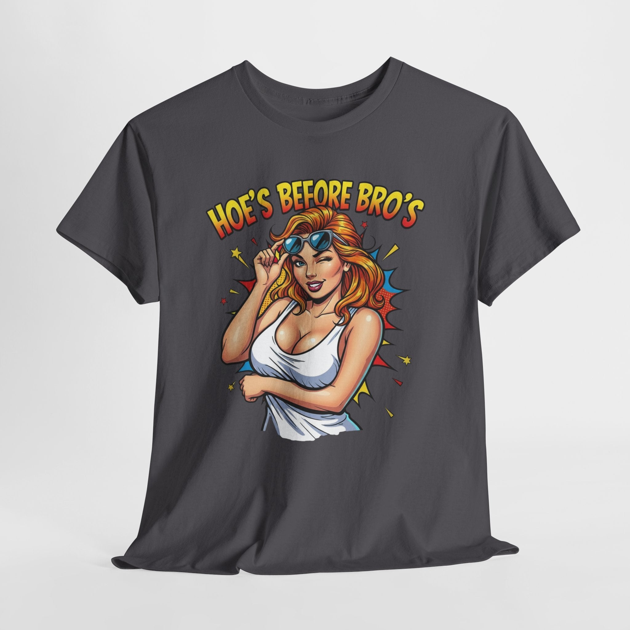 Graphic Tee — "Hoes Before Bro's" Pin-Up Style Women's Tee