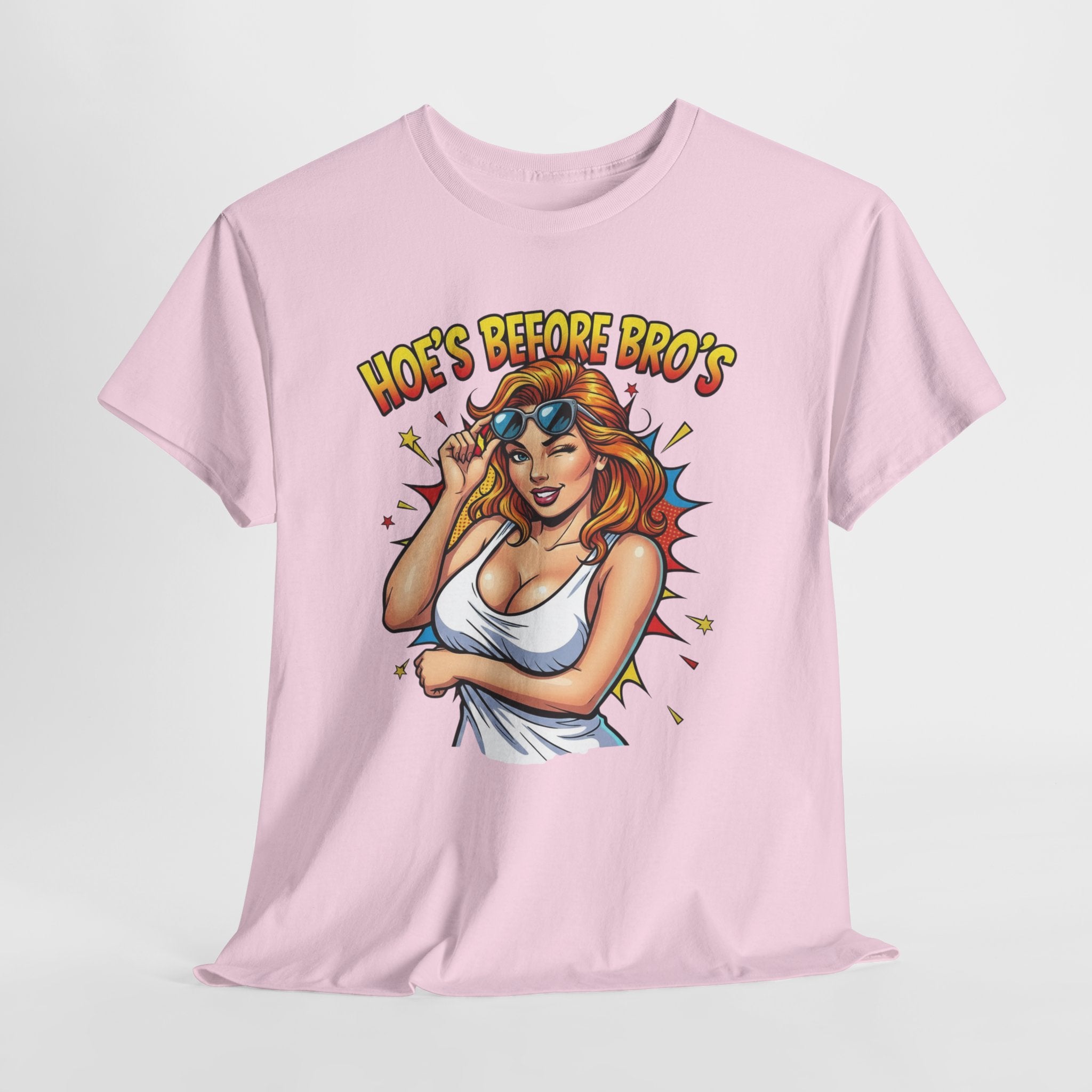 Graphic Tee — "Hoes Before Bro's" Pin-Up Style Women's Tee