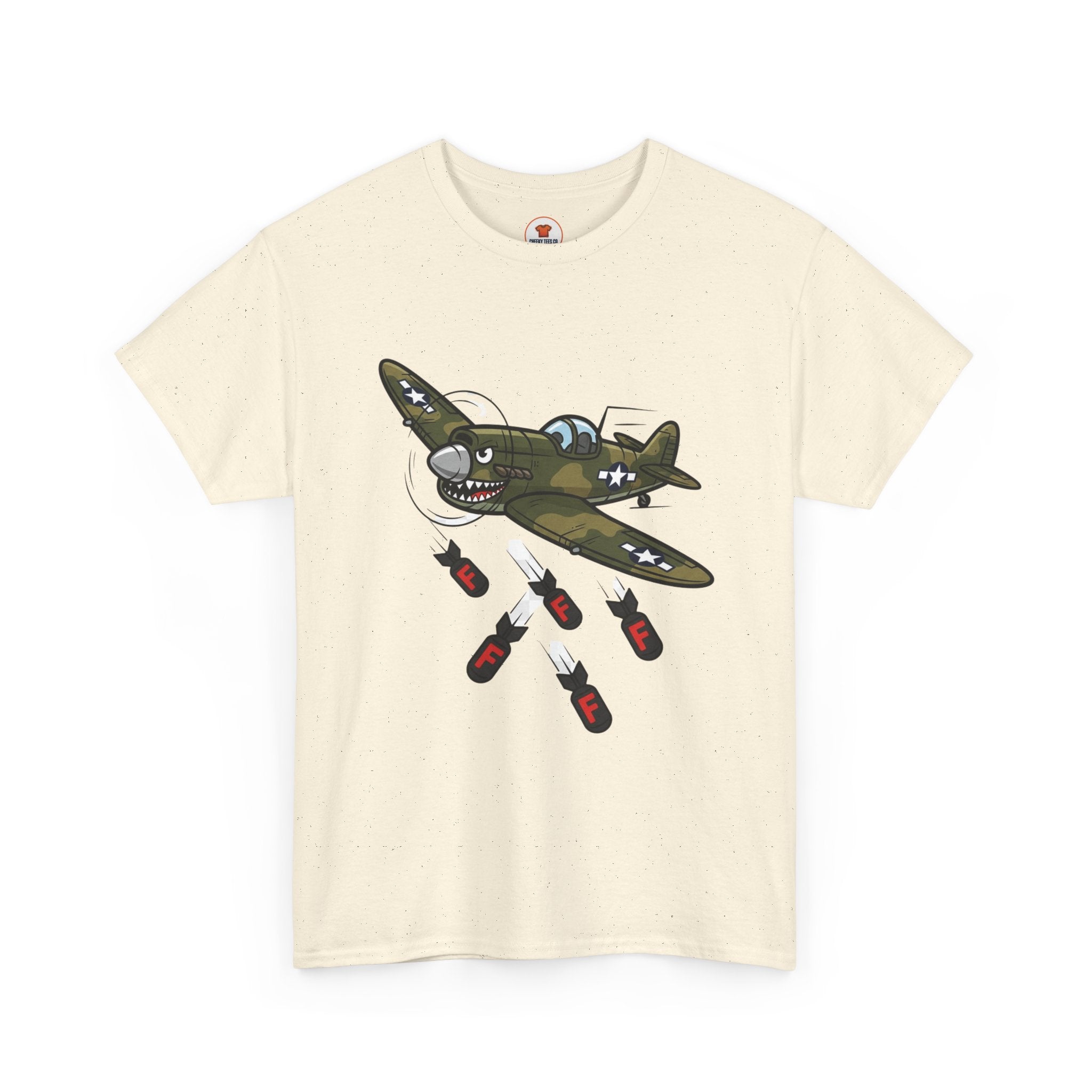 F-Bomb Fighter Plane Cartoon T-Shirt – Cheeky Vintage Military Humor