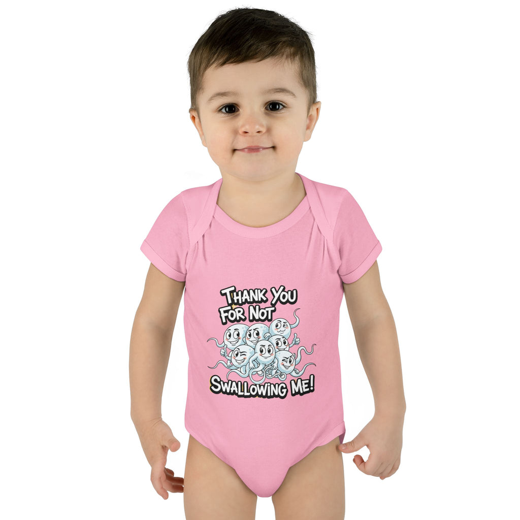 Thank You For Not Swallowing Me – Funny Inappropriate Baby Bodysuit