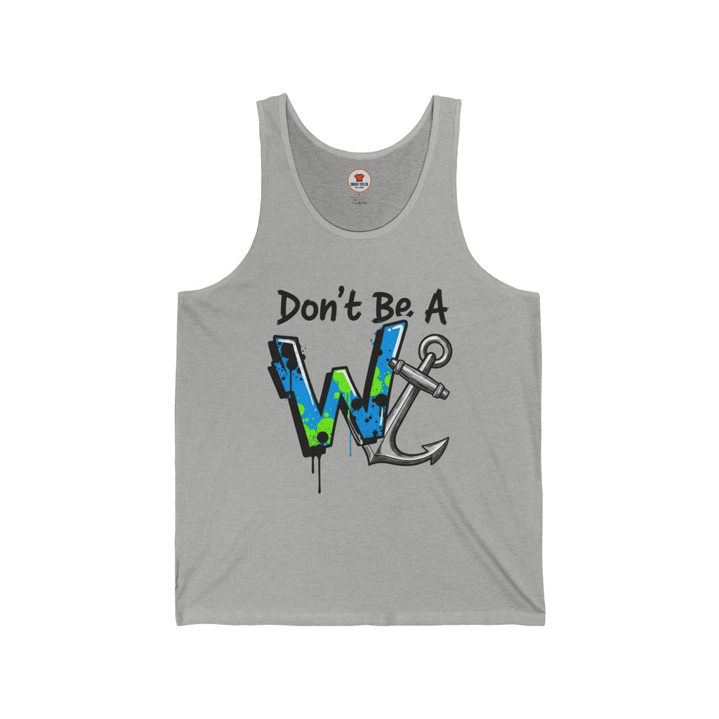 "Don't Be A Wanker" Anchor Graphic Tank Top – Nautical Funny Beachwear