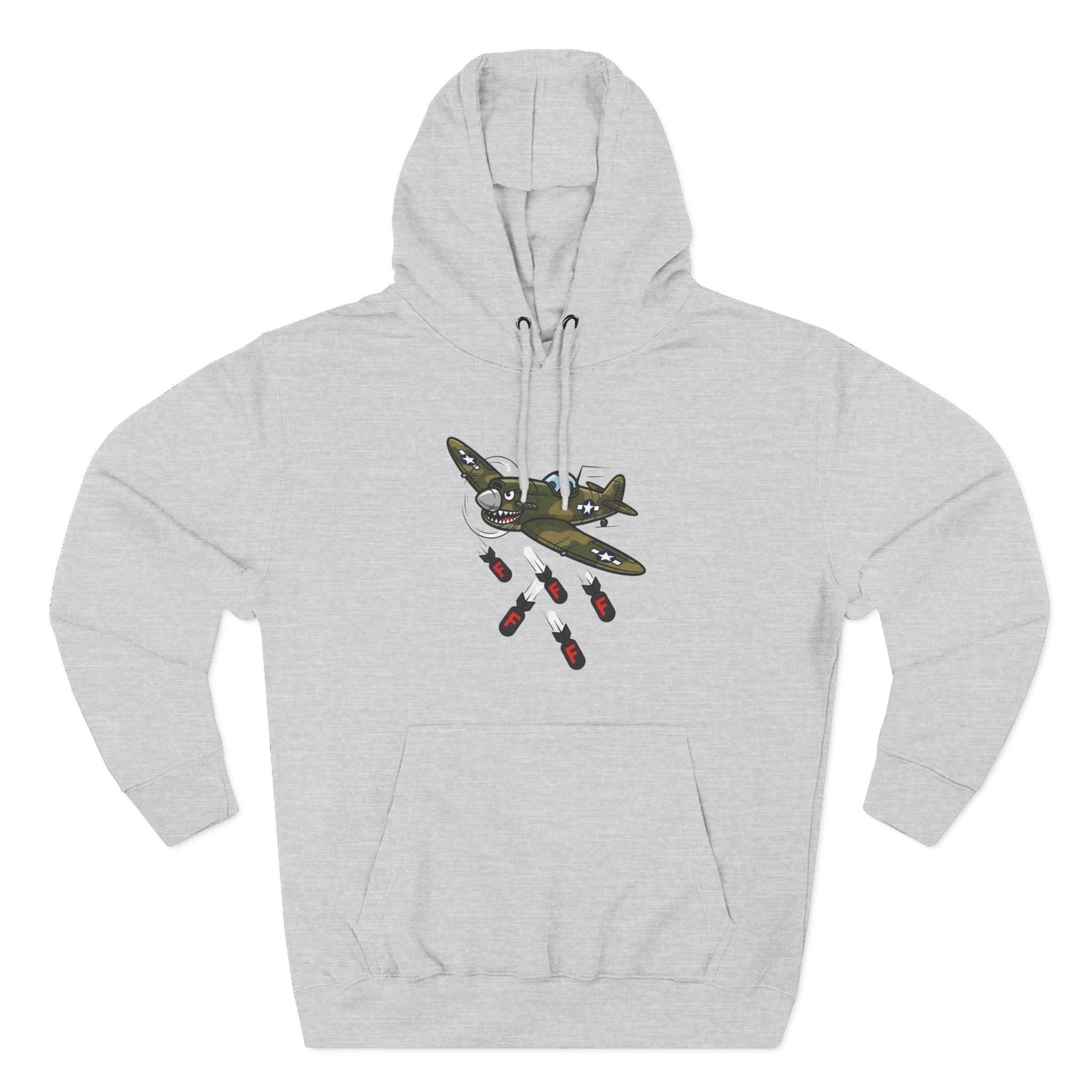 F-Bomb Fighter Plane Cartoon Hoodie – Cheeky Vintage Military Humor