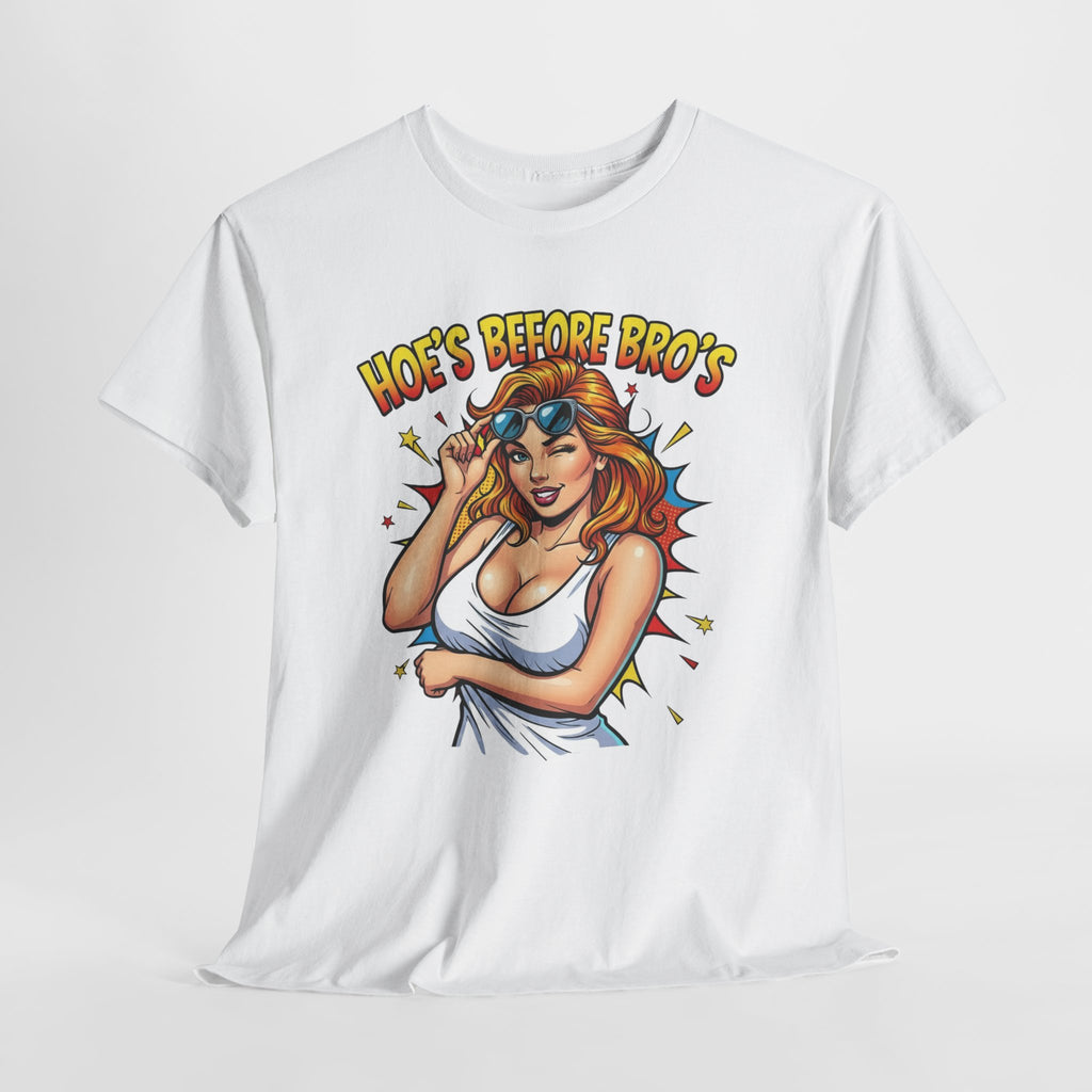 Graphic Tee — "Hoes Before Bro's" Pin-Up Style Women's Tee