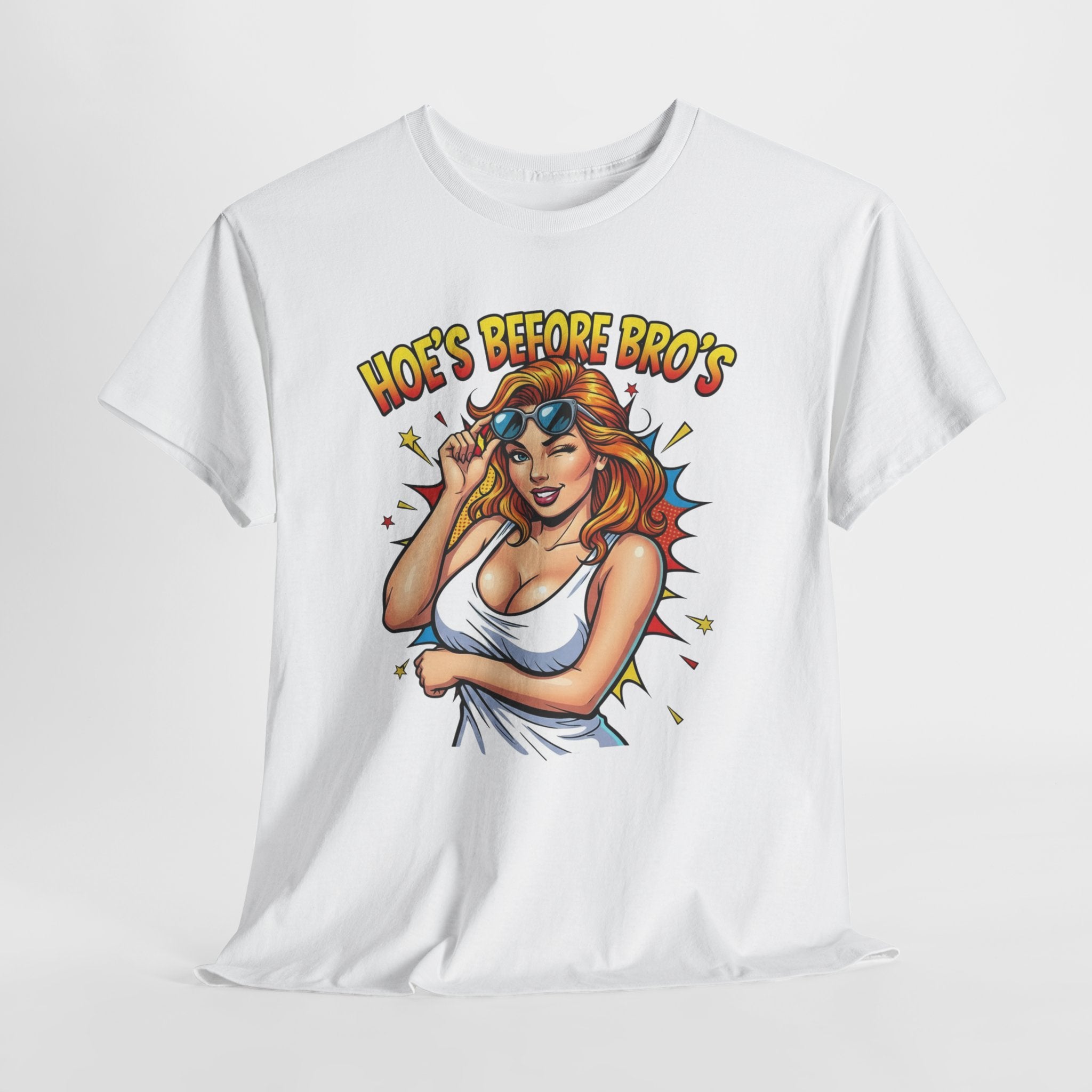Graphic Tee — "Hoes Before Bro's" Pin-Up Style Women's Tee