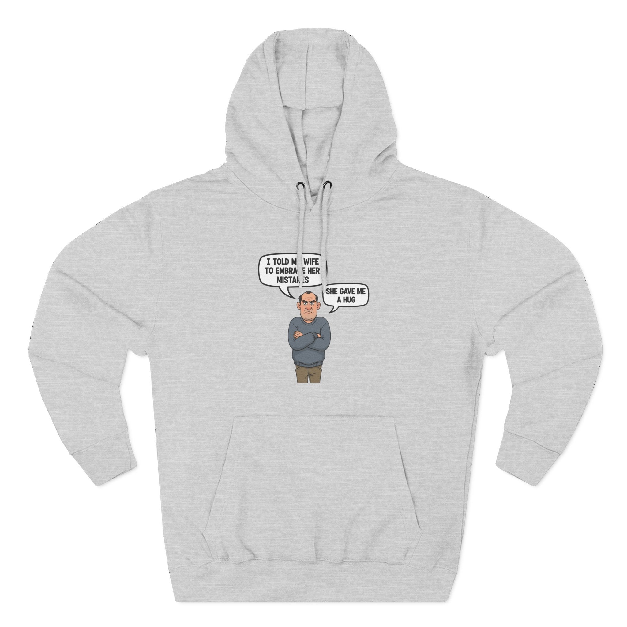Grumpy Husband ‘Embrace Your Mistakes’ Hoodie – Cheeky Cartoon Fleece