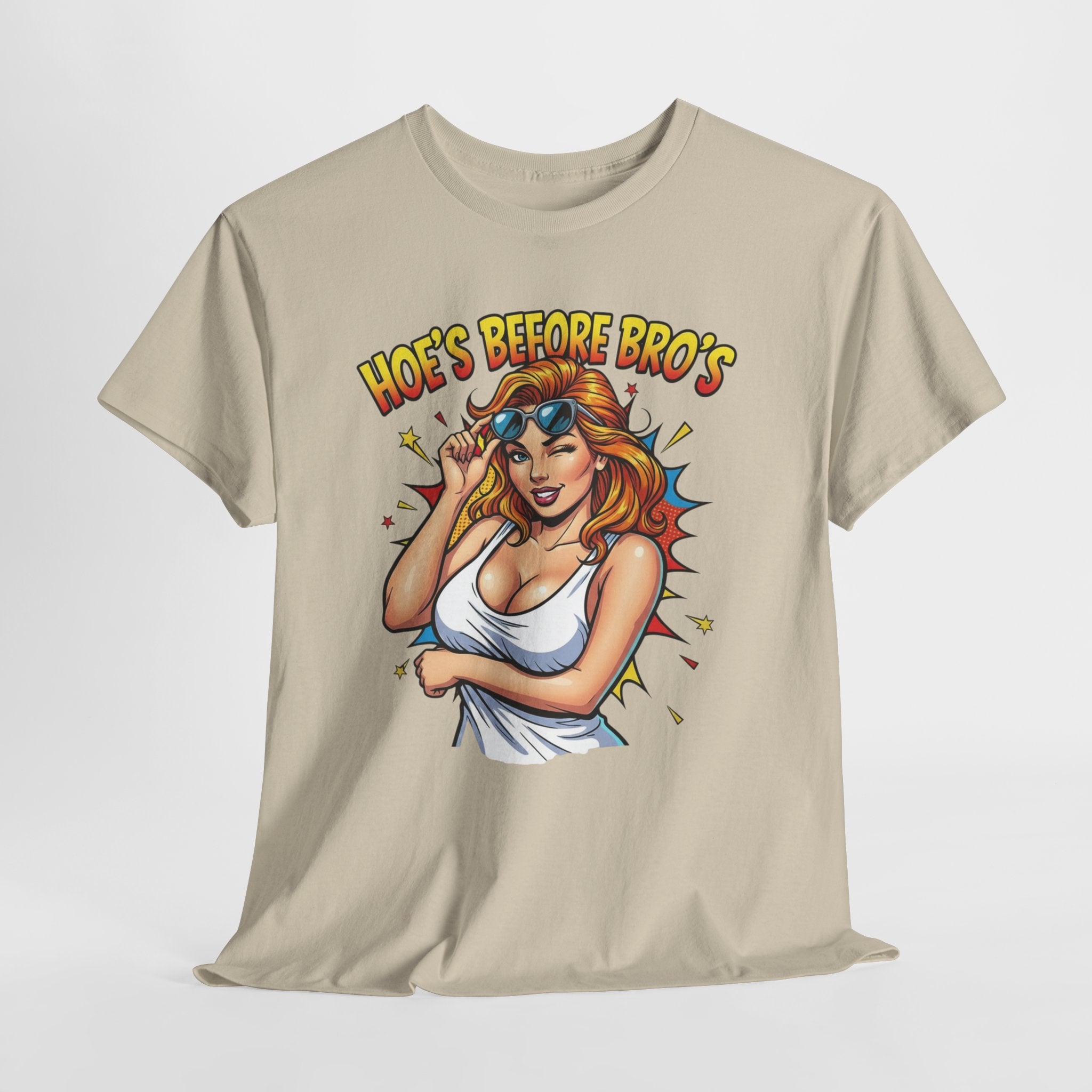 Graphic Tee — "Hoes Before Bro's" Pin-Up Style Women's Tee