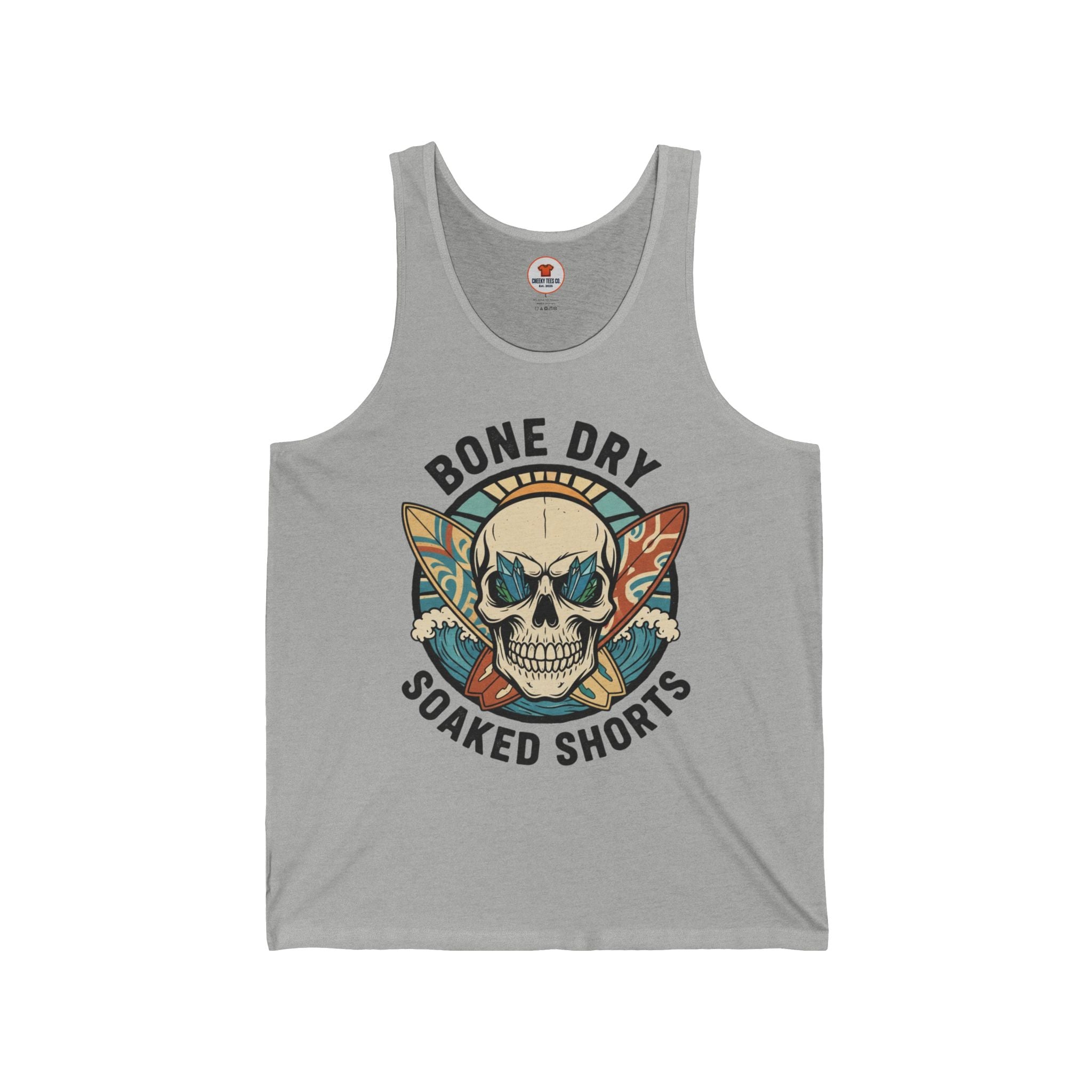 Bone Dry Soaked Shorts Skull Surf Tank – Cheeky Unisex Jersey
