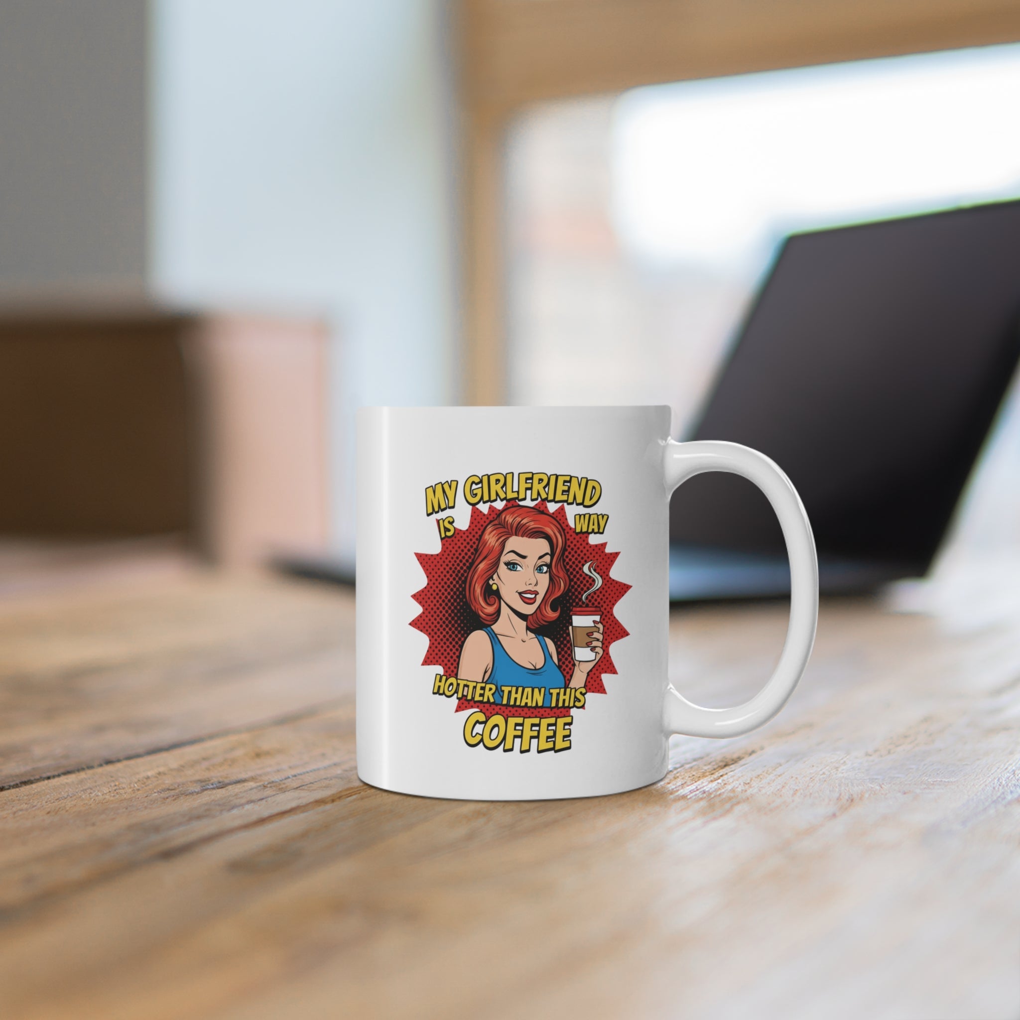 “My Girlfriend Is Way Hotter Than This Coffee” Retro Mug
