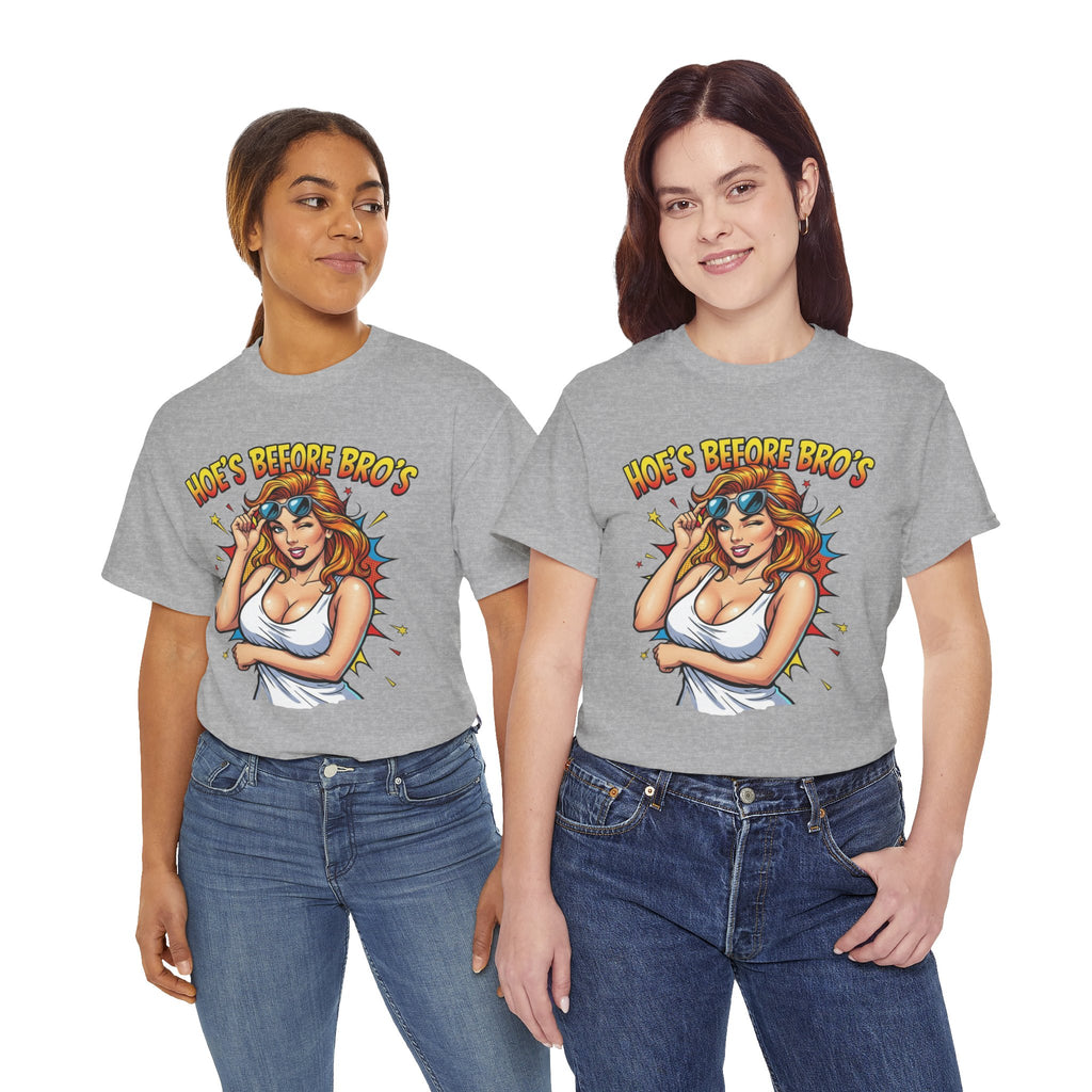 Graphic Tee — "Hoes Before Bro's" Pin-Up Style Women's Tee