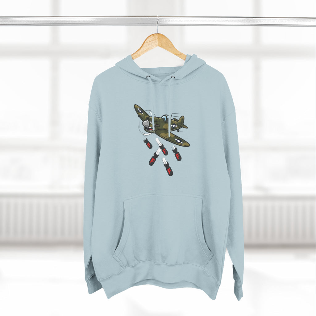 F-Bomb Fighter Plane Cartoon Hoodie – Cheeky Vintage Military Humor