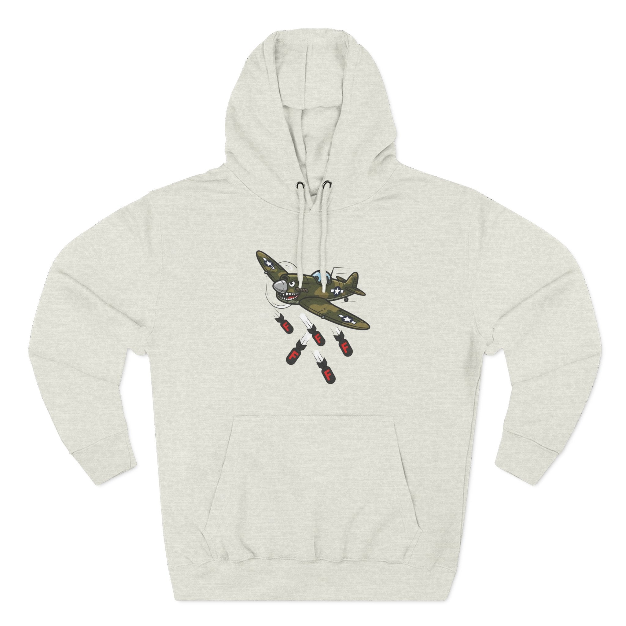 F-Bomb Fighter Plane Cartoon Hoodie – Cheeky Vintage Military Humor