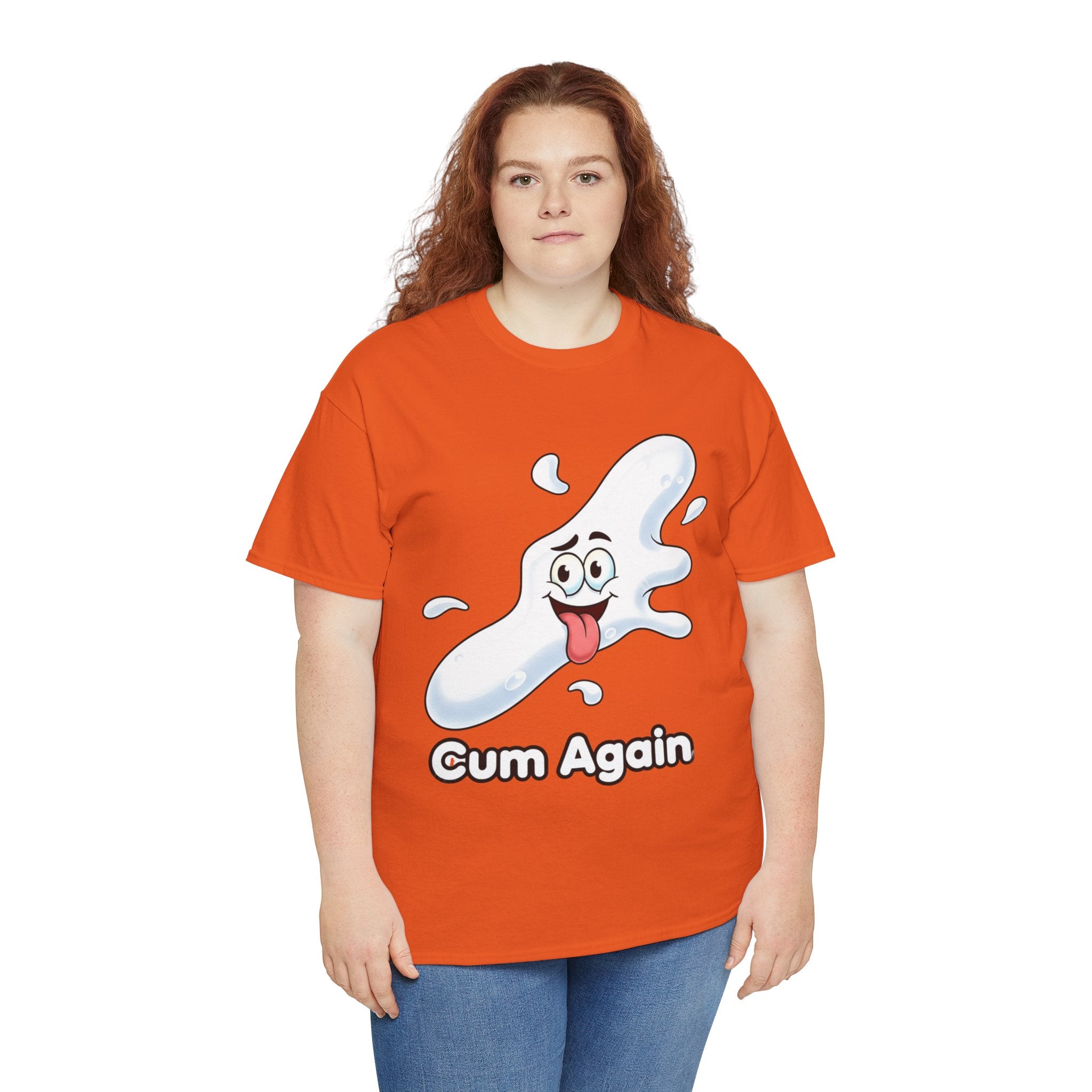 Graphic Tee — "Cum Again" Funny Cartoon Splash T-Shirt